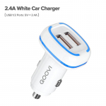 QOOVI 44W 3 USB PD automobilinis greitas įkroviklis telefonui mobiliojo telefono įkroviklis iPhone Xiaomi greitas USB ne&scaron;iojamas įkroviklis LED automobilinis mobiliojo telefono adapteris 2A balta