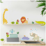 Les Tr&eacute;sors De Lily [A1556] - Planche de stickers 'Animaux de la Jungle' multicolore - 20x70 cm įvairiaspalvis