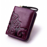 Nauja Moteri&scaron;ka Odinė Piniginė Aliejinis Va&scaron;kas Oda Retro trumpas odinis mados krep&scaron;ys su užtrauktuku violetinė