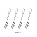 &Scaron;iuolaikinis sidabrinis indų rinkinys nerūdijančio plieno stalo įrankių rinkinys valgomasis peilis &scaron;akutė &scaron;auk&scaron;tas virtuvės reikmenys vakarieti&scaron;ki stalo reikmenys 4pcs-dessert fork