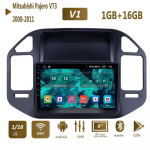 9 colių Android automobilinis radijas, skirtas Mitsubishi Pajero V73 2008-2011 automobiliniam daugialypės terpės grotuvui DVD garsiakalbiai galvos blokas garso WIFI 1+16GB