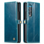Piniginės dėklas, skirtas Samsung Galaxy Z Fold 3 5g dangtelis prabangus atverčiamas odinis kortelių lizdas telefono dėklas, skirtas Samsung Z Fold 4 dėklui Coque Capa For Galaxy Z Fold 3 juoda
