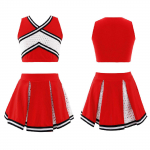 Vaikų linksmybių uniforma mergaičių linksmybių kostiumas moksleivių &scaron;okių apranga Muzikinis karnavalas nuotaikingi rūbai vaiki&scaron;ki cosplay kostiumai 3-4 Years raudona
