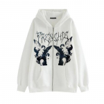 Striukės palto spaudiniai Angel Fairy Moteri&scaron;ki megztiniai Hip Hop Gatvės drabužiai Harajuku Anime Moteri&scaron;ki paltai Moteri&scaron;ki drabužiai Užtrauktuku XXXL balta