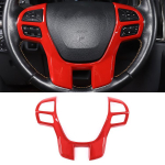 ABS Car Styling Steering wheel Cover Trim Frame Sticker Fit For Ford Ranger 2015-2022 Auto Interior raudona