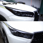 Skirtas Toyota Highlander 2018 automobilių prekėms, juodos plėvelės automobilių stiliaus priekinių žibintų apsauginės plėvelės nuo įbrėžimų lipdukas 2pcs