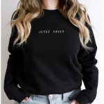 Jėzus gelbsti megztiniai Krik&scaron;čionių megztiniai Faith Top Jesus Hoodie Biblijos eilutės Crewneck Megztiniai Moteri&scaron;ki grafiniai megztiniai S juoda