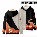Genshin Impact Kaedehara Kazuha Cosplay Kostiumas Unisex 3D Hoodie Užtrauktuku su gobtuvu Megztinis Laisvalaikis sportinė apranga Streetwear Drabužiai M
