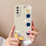 Skirtas &bdquo;Huawei Y5 Y6 Y7 Y9 Prime Y9S Y7A Y9A P Smart Pro&ldquo; telefono dėklo dangtelis, atsparus smūgiams matinis nuo kritimo skystas mink&scaron;tas silikoninis astronautas, skirtas &bdquo;Huawei&ldquo; buferiui Huawei P Smart 2021