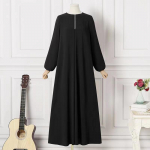 Moteri&scaron;ka Abaya Dubai musulmoni&scaron;ka suknelė Kaftan Jilbab Dubai Party Islamic Formal Ilgas chalatas XXXXXL juoda