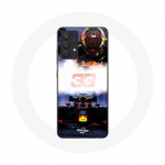 Coque Samsung Galaxy A13 5G Formule 1 Max Verstappen Pilote de F1 noir rouge et jaune