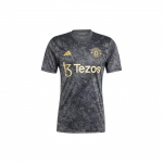 Adidas Man Utd x Stone Roses Tipografinis Spaudinys Dažytas Tie-Dye Greitai Džiūstanti Treniruočių Mar&scaron;kinėlių Vyrams Vir&scaron;utinė Dalies Juoda IQ1566 M