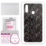 apgo Protective Skin Sticker for the back compatible with LG W10, Wrap Film, Foil, Vinyl - Pattern Carbon Black Pixel