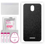 apgo Protective Skin Sticker for the back compatible with TP-Link Neffos C5s, Wrap Film, Foil, Vinyl - Pattern Black Honeycomb
