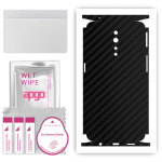 apgo Protective Skin Sticker for the back+sides compatible with Oppo Reno Z, Full Wrap Film, Foil, Vinyl - Pattern Carbon Black