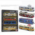 4 vnt. Automobilių žaislai, Autobuso traukinio modelio žaislai, Automobilių žaislai, Inercinis automobilis, Atidaromos durys, Autobuso žaislai, Edukaciniai žaislai, Stalo dekoracija vaikams nuo 4-6 metų Size:17-20cm,4Pcs