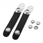Juodos akordeono dumplės dirželiai su metaline prailginimo plėvele, 7 cm