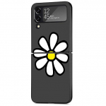 Gėlių &scaron;irdies ląstelių dėklas, skirtas Samsung Galaxy Z Flip 3 5G 4 Fashion Z Flip3 prabangus juodas kietasis telefono dangtelis Samsung Z Flip 5G