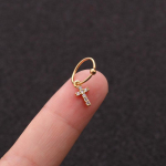 Kar&scaron;tai parduodami kri&scaron;toliniai 1vnt kremzlės spiralės papuo&scaron;alai auskarų vėrimas bambos žiedas auskarai, lankeliai Tragus spalvingas