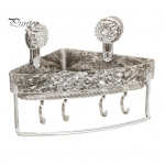 Siurbimo taurė kampinė sieninė lentyna Sandėliavimo lentyna Tvirta, laikanti didelės talpos Lengvai montuojama Tvirta du&scaron;o laikymo lentyna A balta