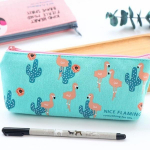 Penalas Flamingos Canvas Mokykliniai reikmenys Kanceliarinės prekės Dovana Mielas pie&scaron;tukų dėžutės krep&scaron;ys rožinė