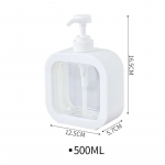 Muilo dozatorius baltas skystas losjonas rankų siurblys muilo dozatorius, užpildomas &scaron;ampūno buteliukas, plastikinis vonios losjono buteliukas 500ML balta