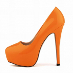 Moteri&scaron;ki auk&scaron;takulniai siurblys 14 cm apvalios pir&scaron;tinės stiletės Talon Femme Seksualūs moteri&scaron;ki raudoni vestuviniai batai Juodi platforminiai auk&scaron;takulniai dideli 44 dydis 43 oranžinė