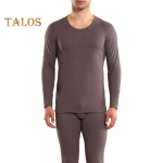 2 vnt./komplektas Žiemos vyri&scaron;kų terminių apatinių komplektas su apvaliu kaklu ilgomis rankovėmis &scaron;iltas storas, auk&scaron;tas elastingumas, plonas, atviras tarpkojo vyri&scaron;kas pižamos komplektas, sportinis sportinis kostiumas L tamsiai pilka spalva