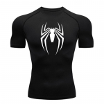 Vasaros bėgimo mar&scaron;kinėliai vyri&scaron;ki trumpomis rankovėmis kompresiniai mar&scaron;kinėliai sporto klubui Balta ir juoda greitai džiūstanti kvėpuojanti MMA kūno rengybos apranga L