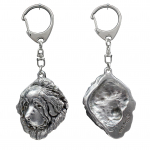 Tibetan Mastiff, Do khyi - Silver-plated key ring with dog, handbag decoration, backpack pendant by Art-Dog brand sidabras