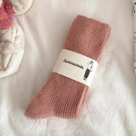 Vienspalvės mezgimo terminės ilgos kojinės moteri&scaron;kos rudens žiemos storos &scaron;iltos sniego sox Lolita Kawaii mielos miegojimo kojinės EUR 35-39 smėlis