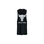 Under Armour Project UA Project Rock raidės logotipas spausdinimas Treniruočių mar&scaron;kinėliai be rankovių Vyri&scaron;ki Vir&scaron;utiniai drabužiai Juodi 1373787-004 L