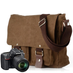 Lauko kelioninis krep&scaron;ys per petį, retro drobės krep&scaron;ys, krep&scaron;ys per petį, Canon fotografijos krep&scaron;ys per petį, SLR fotoaparato krep&scaron;ys 32cmX10cMX27cm tamsiai ruda spalva