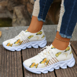 Madingi moteri&scaron;ki drugelių ra&scaron;to megzti sportbačiai, kvėpuojantys, tinkliniai sportbačiai moterims, 2024 m. Nauji lengvi, neslystantys platforminiai sportbačiai 36 smėlis