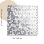 30x30 cm metalo nerūdijančio plieno sienų mozaika 3D vonios kambario mozaikinė plytelė aliuminio &scaron;e&scaron;iakampė mozaikinė fono sienos lipdukas Lipnus 1Pcs 30x30cm