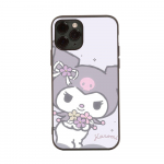HK10 Cut Kuromi Black Sofe Case, skirtas iPhone 16 15 Plus 14 13 Pro 8 SE XR XS Max P30 Nova 5T Y5P Y6 Y7 Y8P Y9 Realme C30 C33 C31 VIVO Y36 V27 Huawei Nova 4E padangės mėlyna