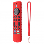 Silikoninis nuotolinio valdymo apsauginis dėklas, &scaron;viečiantis tamsoje, pakaitinis valdiklio rankovė su dirželiu, skirtas naujai &bdquo;Amazon Fire TV Stick 4K Max 2024&ldquo; raudona