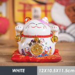 4,5 colio keraminė &bdquo;Maneki Neko Lucky Cat&ldquo; pinigų dėžutė &bdquo;Fortune&ldquo; spalvota katė, auksinis ratas, namų dekoravimo dovana Feng shui figūrėlė geltona