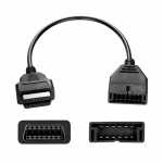 12 kontaktų OBD nuo 1 iki 16 kontaktų OBD2 keitiklio adapterio laidas, skirtas diagnostikos skaitytuvui, skirtas GM priedams juoda