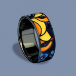 Subtilūs žiedai moterims Mėlyna Spinel Juoda Gėlių emalio Žiedai Madingi Dovanos Dailūs papuo&scaron;alai Rankų darbo vakarėlių papuo&scaron;alai 6 juoda