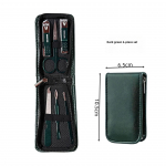 6 dalių nerūdijančio plieno nagų kirpimo ma&scaron;inėlių rinkinys, manikiūro įrankiai su ausų &scaron;auk&scaron;tu nagų priežiūros rinkiniu 6-piece zipper set-dark green tamsiai žalia spalva