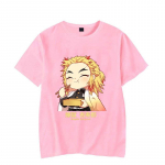 Mieli Rengoku Kyoujurou marginti mar&scaron;kinėliai moteri&scaron;ki unisex laisvalaikio laisvi apvaliu kaklu, kūrybi&scaron;ki, individualizuoti anime mar&scaron;kinėliai S
