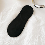 Moteri&scaron;kos žemo kirpimo medvilninės kojinės, moteri&scaron;kos, neslystančios, paslėptos, nematomos vasarinės kojinės. One size juoda