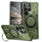 Vienspalvis belaidžio įkrovimo dėklas, skirtas Samsung S25 Ultra S24 S23 FE A55 A35 A15 A54 A14 A34 A24 metalinis žiedinis stovas, atsparus smūgiams magnetinis galinis dangtelis Samsung S25 juoda