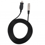 Mikrofono jungties adapterio laidas XLR lizdas su USB MIC jungtimi, juoda kabelio linija