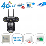 12MP trijų ekranų IP66 lauko HD naktinio matymo dirbtinio intelekto žmogaus aptikimo WiFi stebėjimo kamera V380 Pro 4G SIM kortelės IP apsaugos kamera 4G Camera