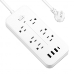 Maitinimo juosta 6 lizdų vir&scaron;įtampio apsauga Maitinimo juosta su 3 USB prievadais 1 C tipo įkrovimo prievadu