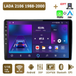 Android Carplay Automobilinis Radijas LADA 2106 1988-2000 Multimedijos Grotuvas Pagrindinis Įrenginys Stereo GPS Navigacija BT WIFI 4+64GB 4+64GB