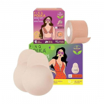 PINQ POLKA Premium Daugkartinio naudojimo Krūtų pakėlimo puodelis (Nuogas) (C-D kau&scaron;eliai) - 2 vnt. & Krūtų lipni juosta (Nuogas) pakėlimui - 1 vnt.