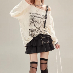 Y2k Gothic Grunge Tamsūs tu&scaron;čiaviduriai mar&scaron;kinėliai Moteri&scaron;ki Harajuku I&scaron;lenkti i&scaron; pečių Seksualūs mar&scaron;kinėliai rudeniniai pankrokai su raidžių spausdinimu S